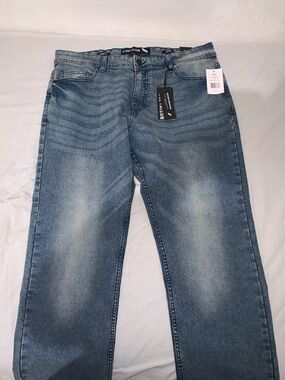 Stone Falcon Slim Fit Jeans Light Blue Denim Size: 36 X 30